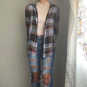 Blue & Maroon Flannel